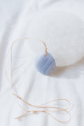 Blue Lace Agate Crystal Pendant on adjustable cord | Peace • Communication • Harmony