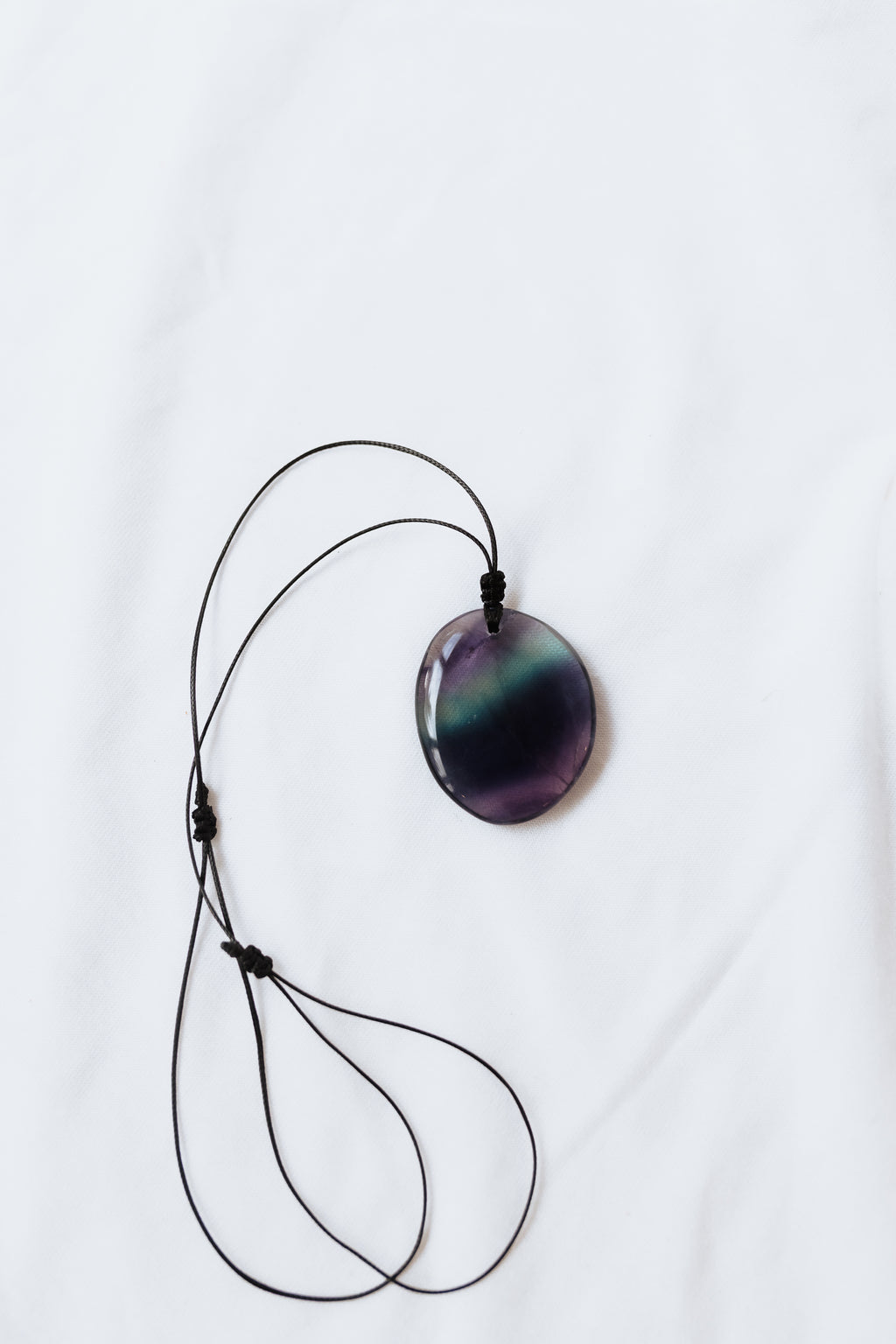 Rainbow Fluorite Crystal Pendant with adjustable cord | Clarity • Focus • Alignment