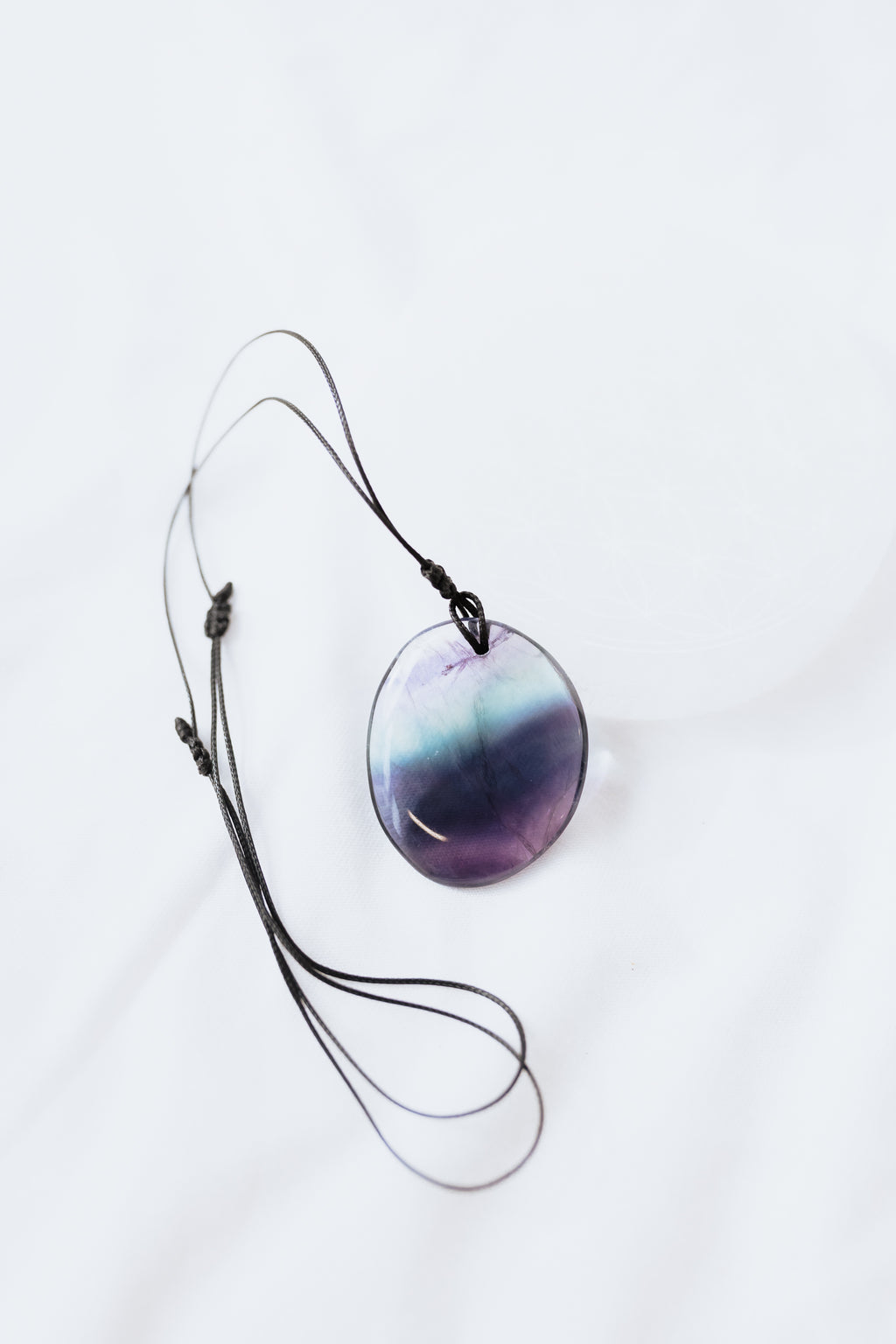 Rainbow Fluorite Crystal Pendant with adjustable cord | Clarity • Focus • Alignment