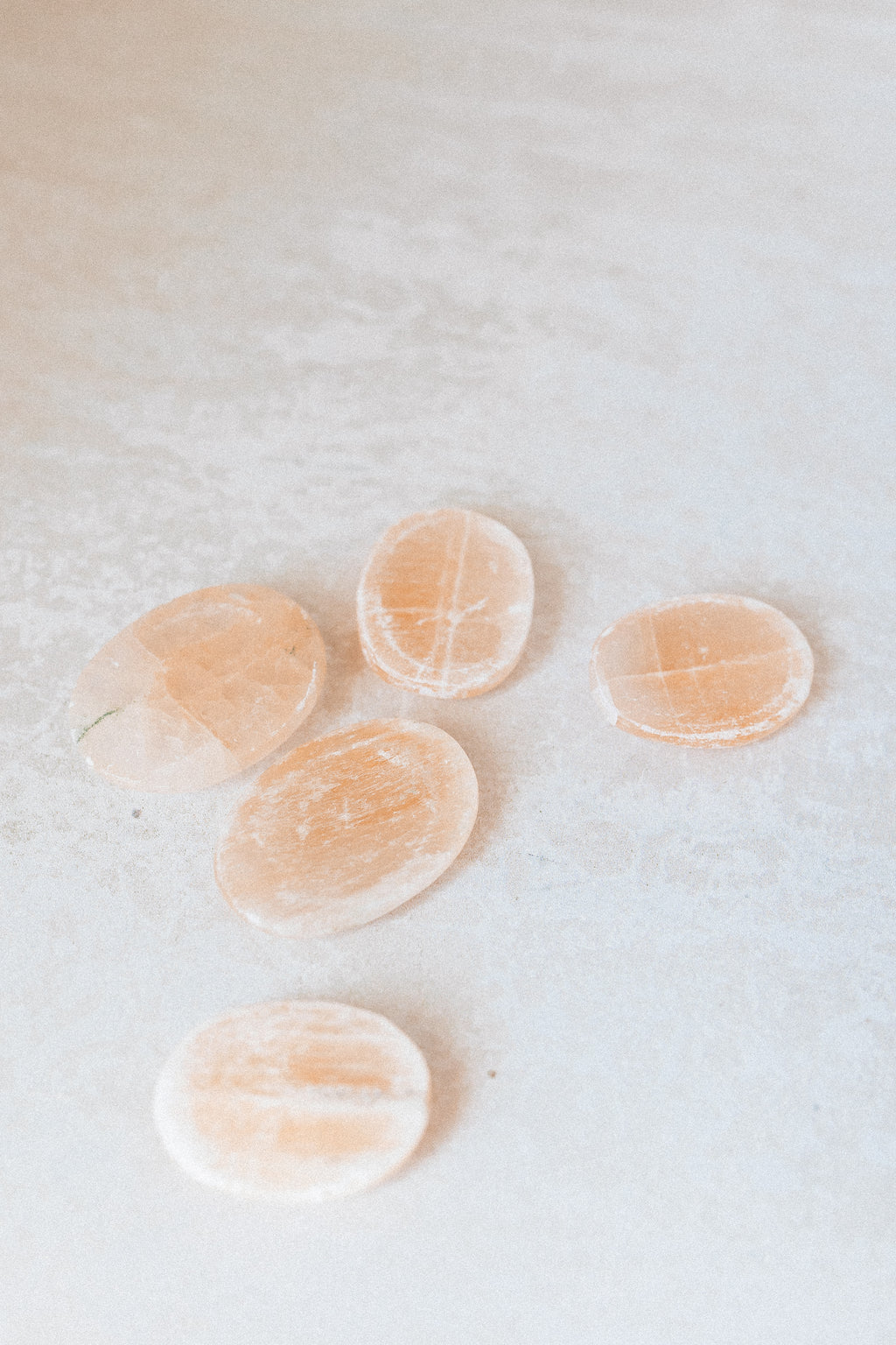 Orange Selenite Crystal Worry Stone | The Stone of Cleansing, Creativity & Sacred Vitality