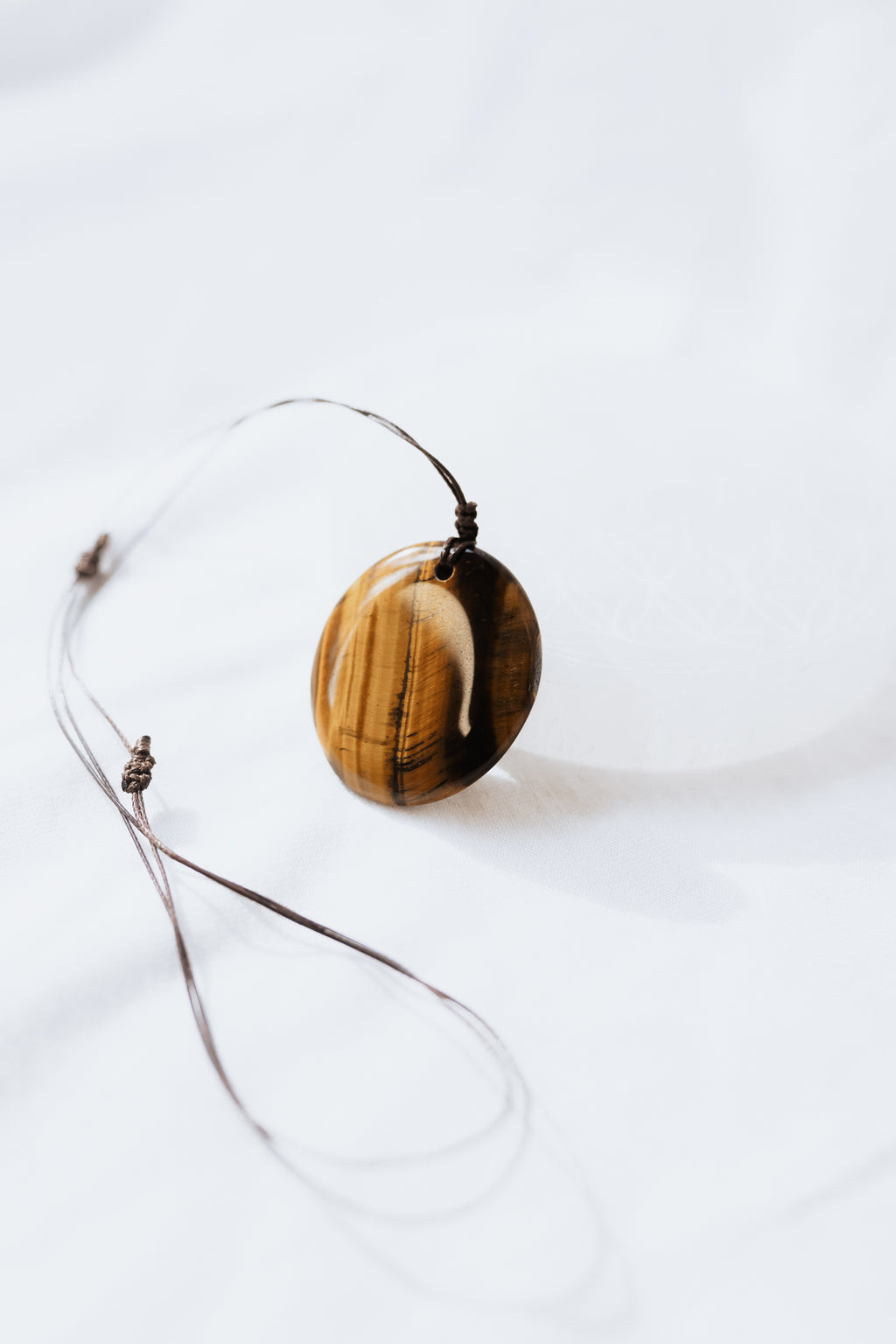 Tigers Eye Crystal Pendant on adjustable cord | Courage • Confidence • Strength